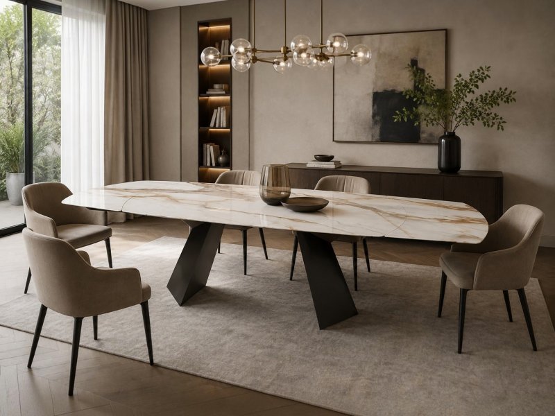Bontempi Fiandre Barrel Extending Table By Bontempi
