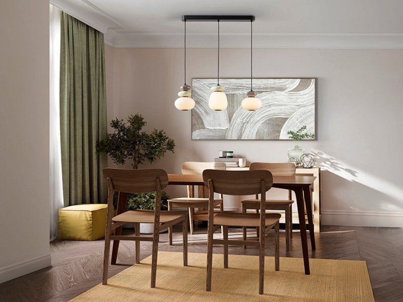 Beadle Crome Interiors Mateo 3 In A Row Pendant Ceiling Light