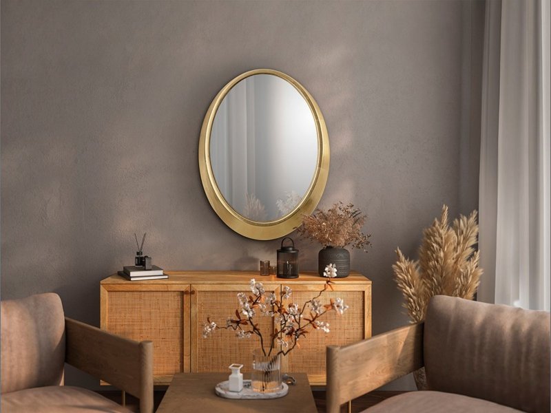 Beadle Crome Interiors Arlo Oval Gold Mirror
