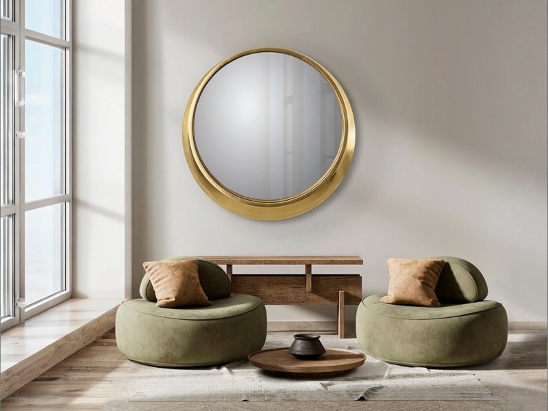 Beadle Crome Interiors Arlo Round Gold Mirror