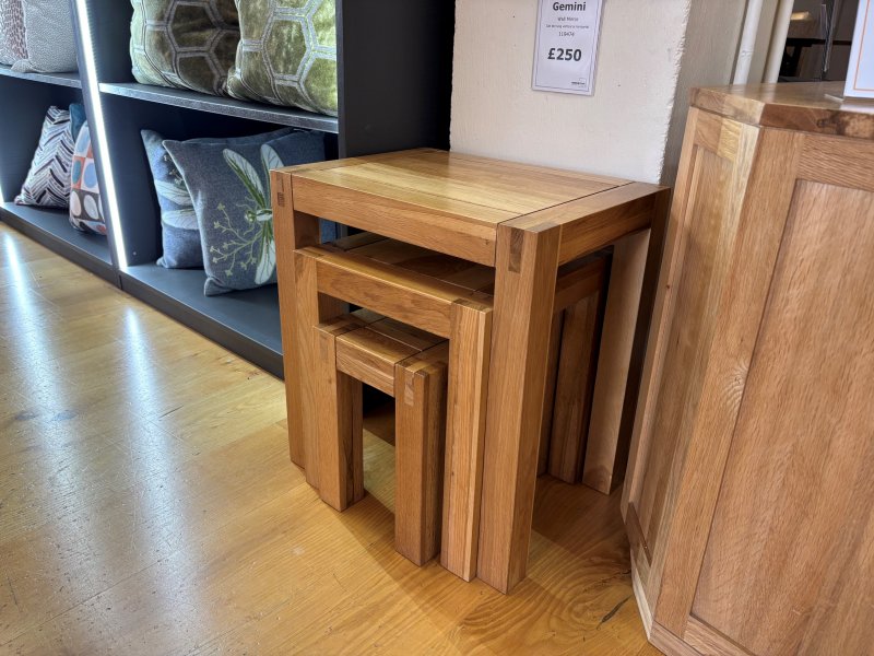 Beadle Crome Interiors Special Offers Solid Oak Nest of 3 Tables Clearance