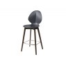 Calligaris Basil Leather Stool with wood Legs By Calligaris