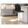 Beadle Crome Interiors Arcalia Bar Stool with brushed steel base