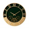 Beadle Crome Interiors Special Offers Dark Green and Gold Metal Gears Wall Clock