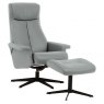Beadle Crome Interiors Nordic Recliner Chair & stool In Leather