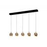 Beadle Crome Interiors Catania Gold and Black 5 in A Row Pendant Light